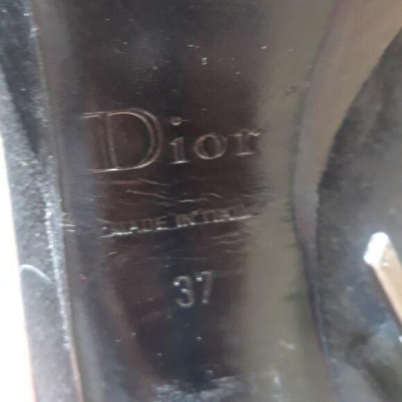 Dior TR1206 Suede Leather Platform‎ Ankle Booties Stiletto Heels Black Sz 37 5.5 - Picture 3 of 15